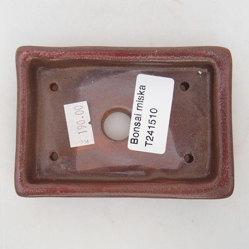 kerámia bonsai tál 10 x 7 x 2 cm, barna