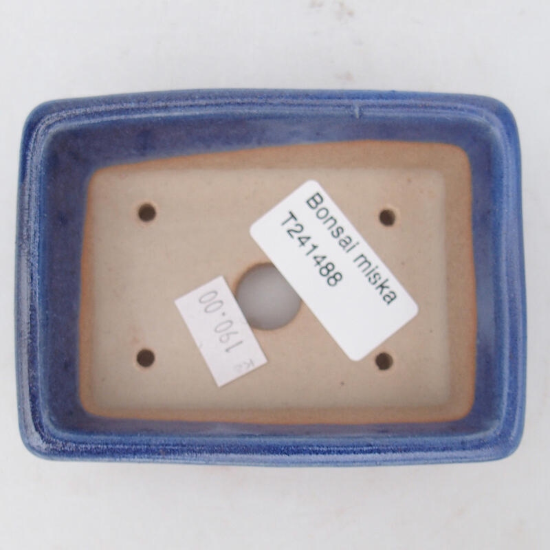 kerámia bonsai tál 10 x 7 x 3,5 cm, kék színben