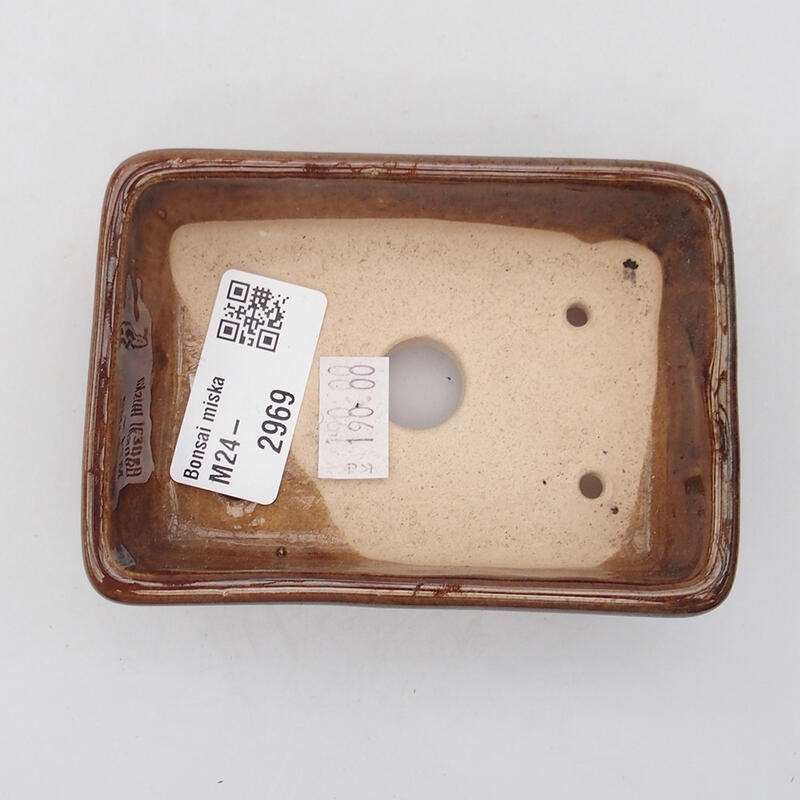 kerámia bonsai tál 10 x 7 x 3 cm, barna