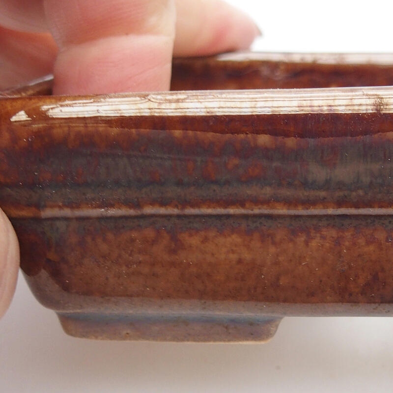 kerámia bonsai tál 10 x 7 x 3 cm, barna