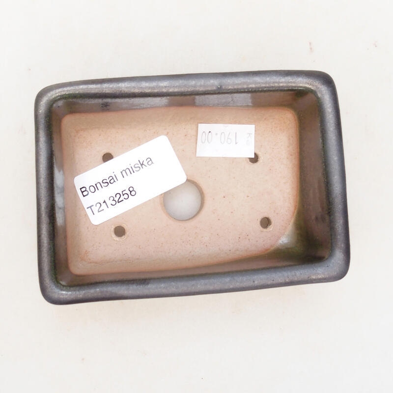 Kerámia bonsai tál 10 x 7 x 4 cm, fém színben
