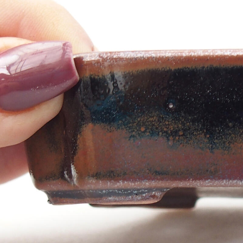 kerámia bonsai tál 10 x 8,5 x 2,5 cm, barna