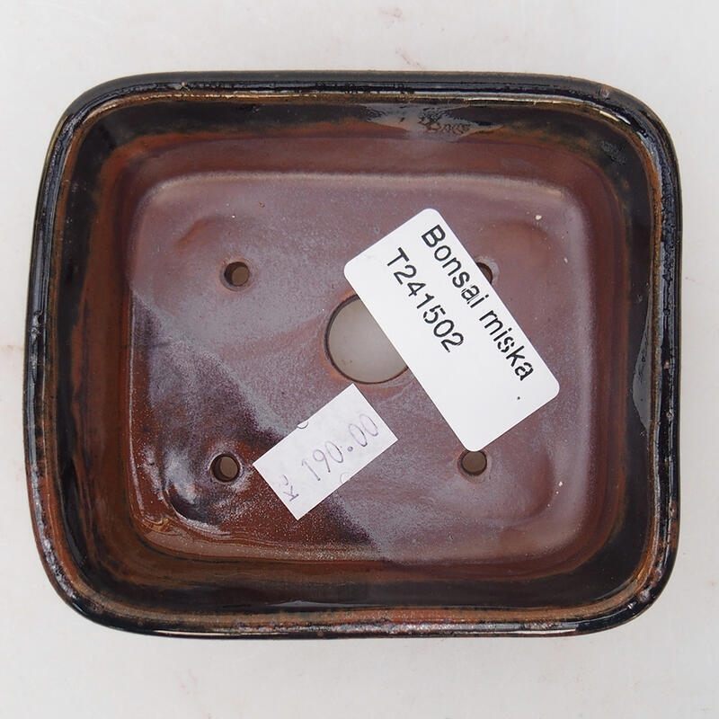 Kerámia bonsai tál 10 x 8,5 x 3,5 cm, fekete