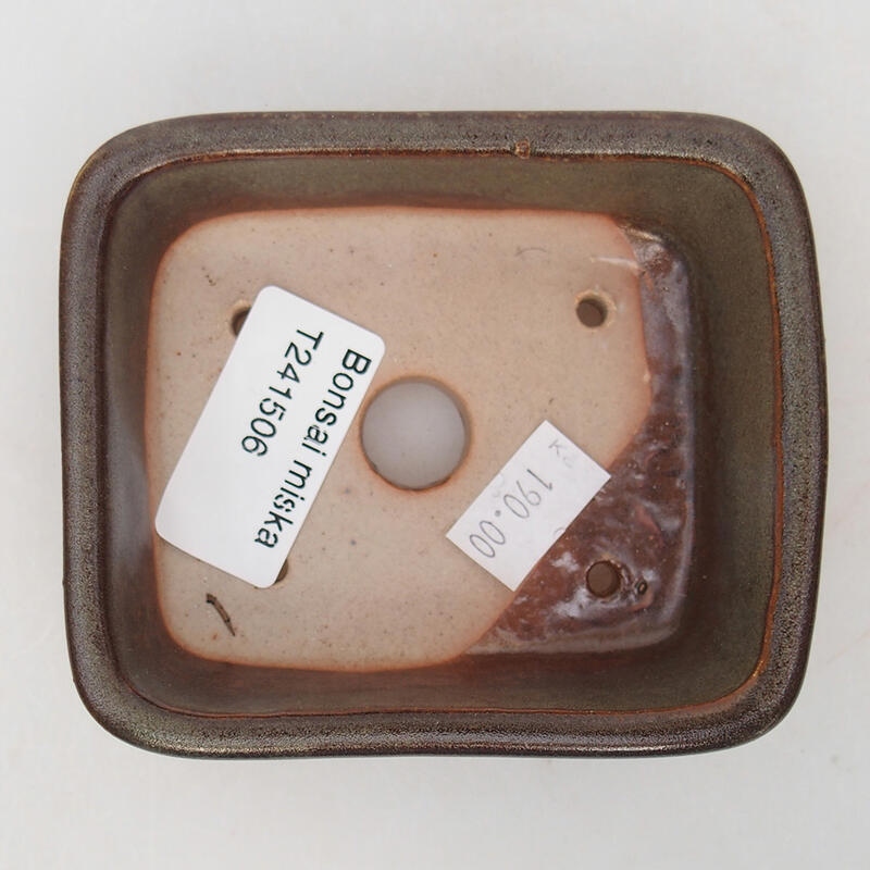 kerámia bonsai tál 10 x 8,5 x 3,5 cm, szürke