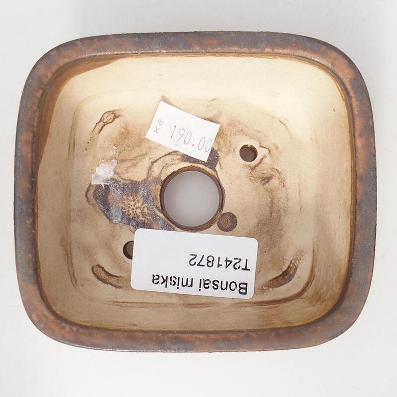 kerámia bonsai tál 10 x 8,5 x 4 cm, barna