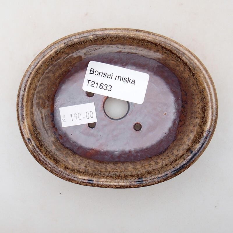 kerámia bonsai tál 10 x 8,5 x 4 cm, barna