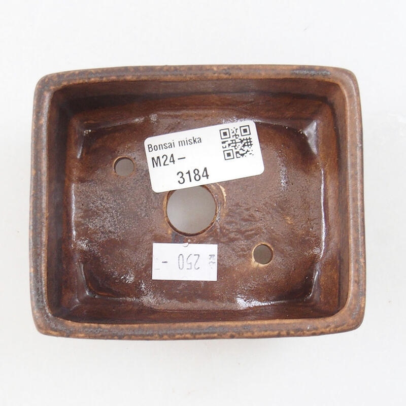 kerámia bonsai tál 10 x 8,5 x 4 cm, barna