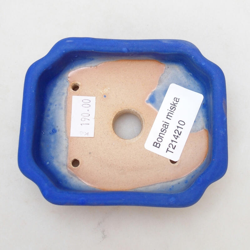 kerámia bonsai tál 10 x 8 x 2,5 cm, kék színben