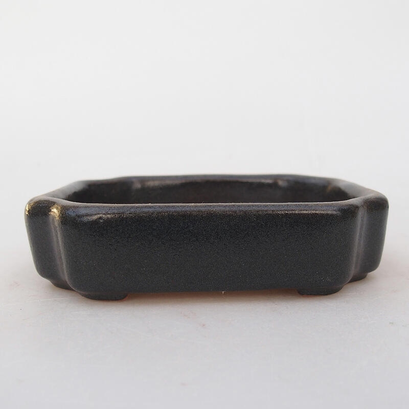 Kerámia bonsai tál 10 x 8 x 2 cm, fekete