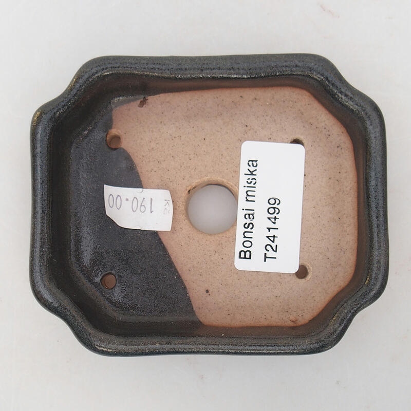 Kerámia bonsai tál 10 x 8 x 2 cm, fekete