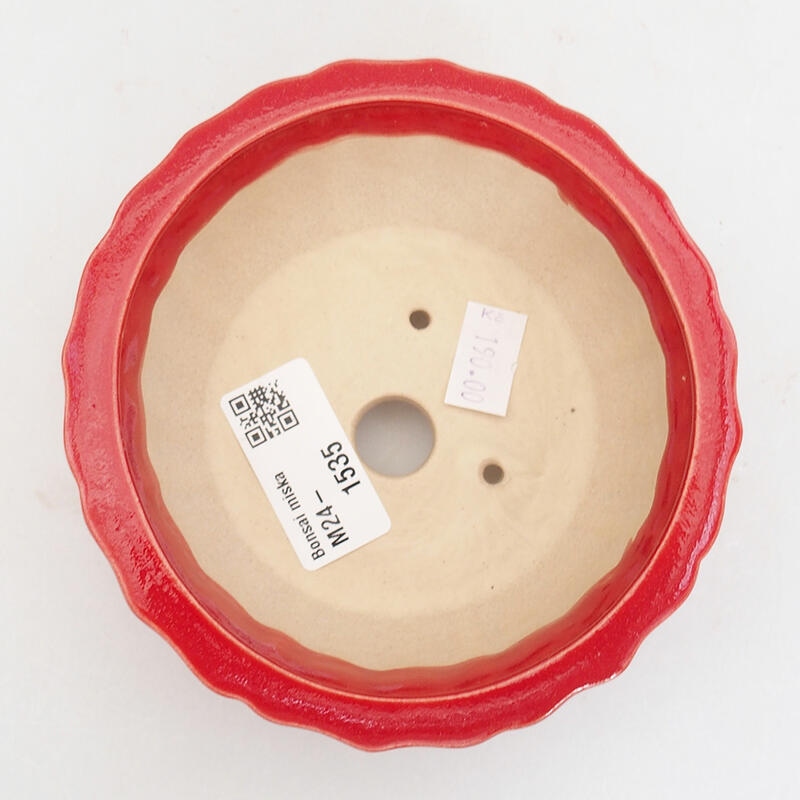 kerámia bonsai tál 11,5 x 11,5 x 5 cm, piros színű