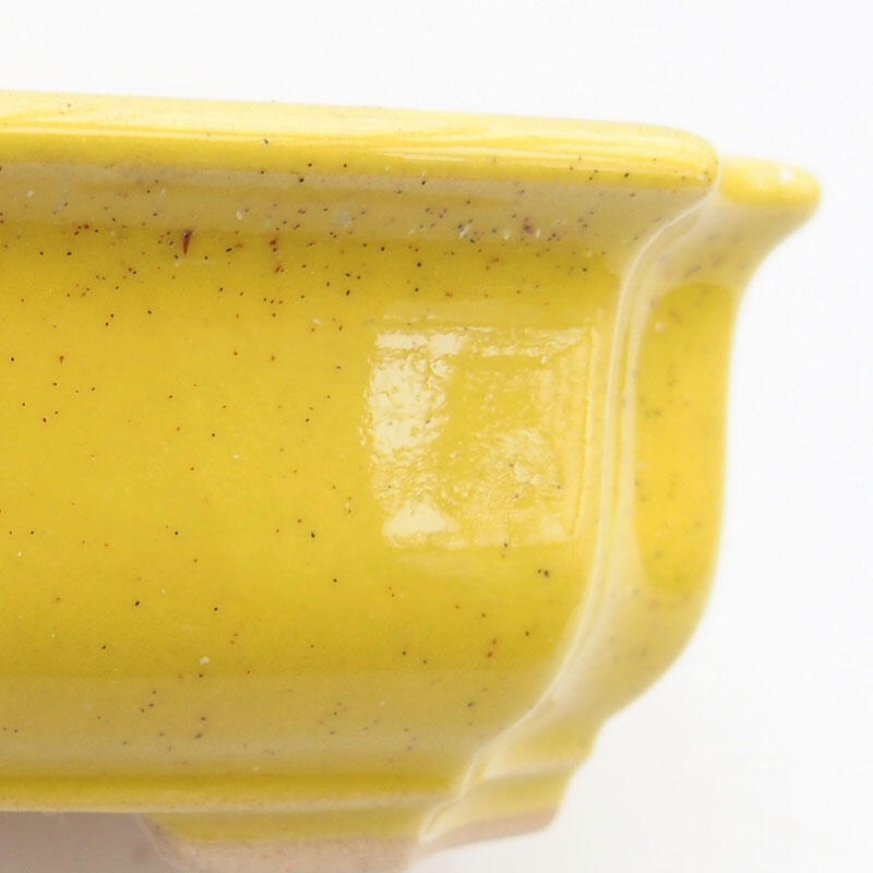 kerámia bonsai tál 11,5 x 8,5 x 4 cm, sárga