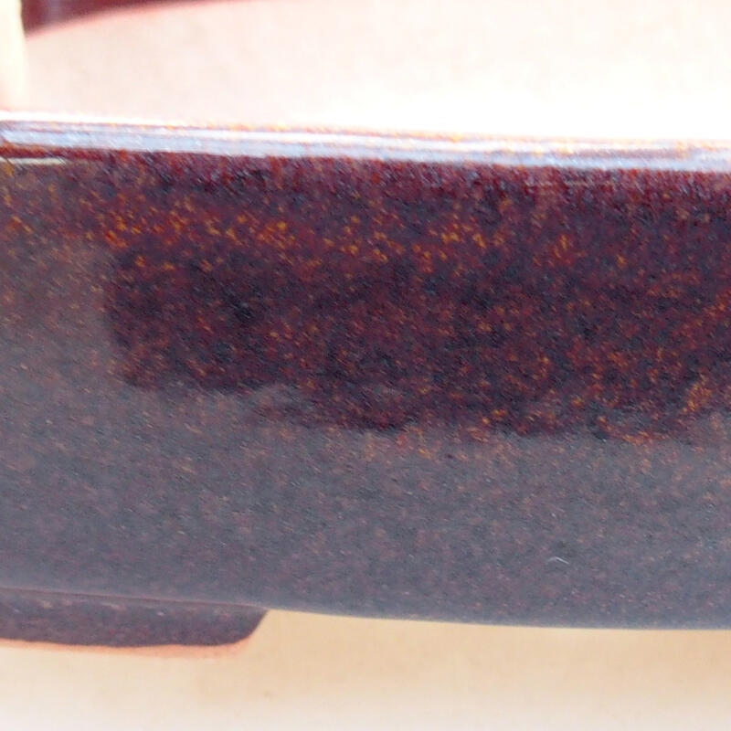 kerámia bonsai tál 11,5 x 9,5 x 3,5 cm, barna