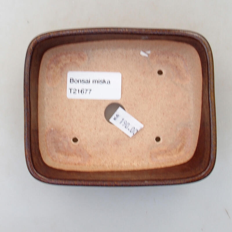 kerámia bonsai tál 11,5 x 9,5 x 3,5 cm, barna