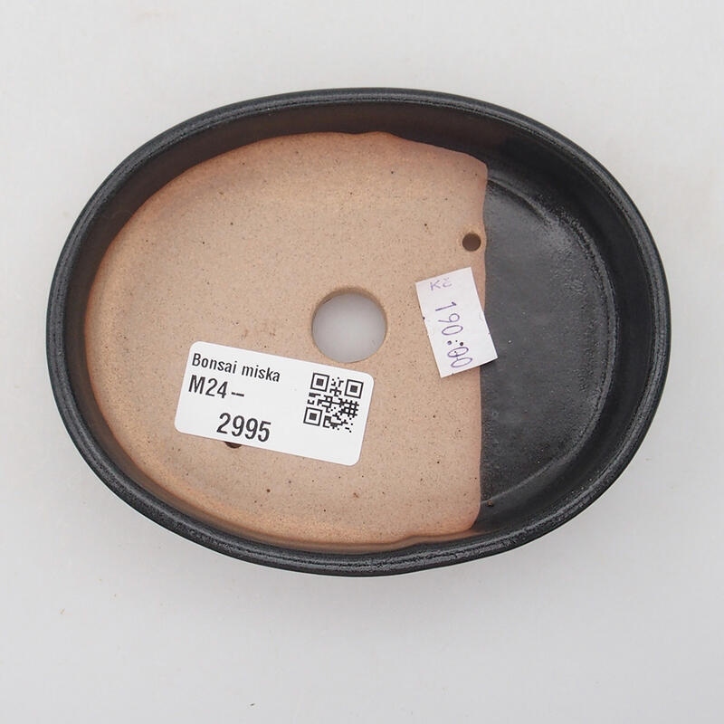 kerámia bonsai tál 11,5 x 9 x 2 cm, fekete színű