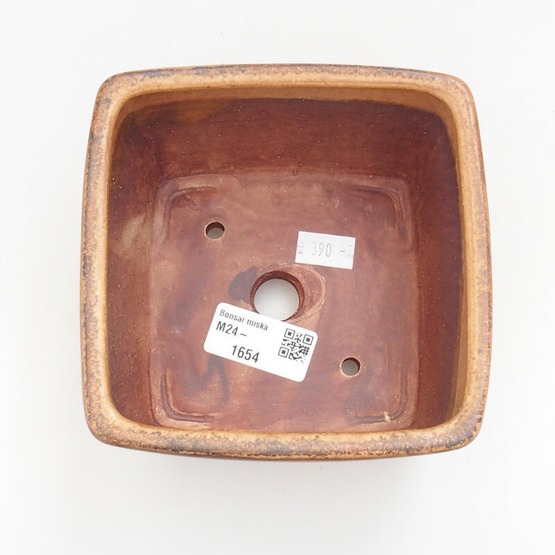 kerámia bonsai tál 11 x 11 x 8 cm, narancssárga