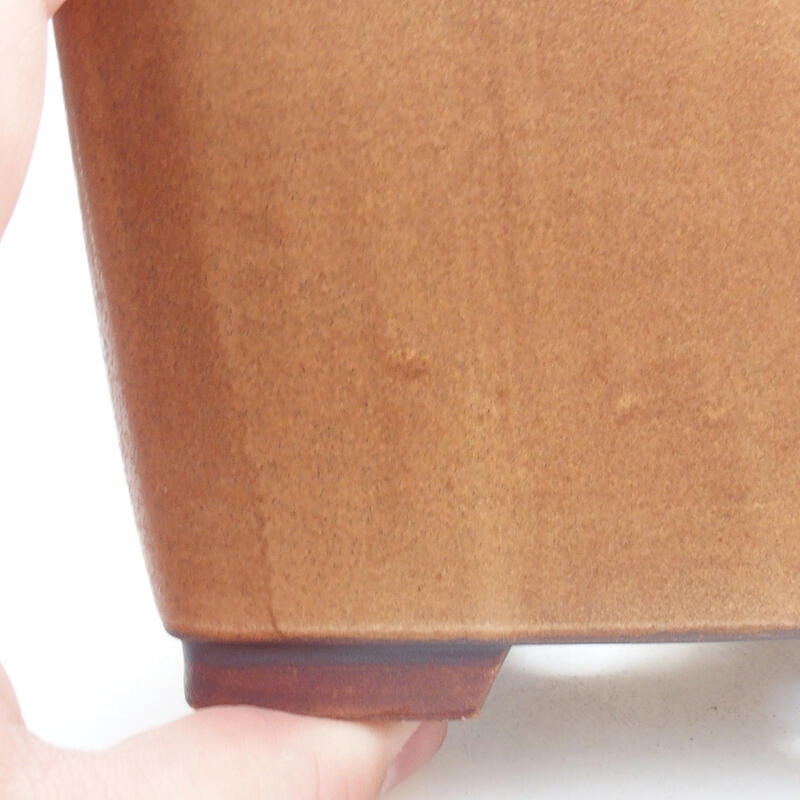 kerámia bonsai tál 11 x 11 x 8 cm, narancssárga