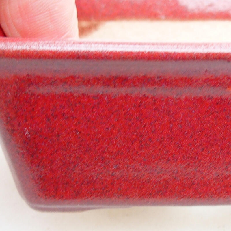 kerámia bonsai tál 11 x 7,5 x 4 cm, bordó színben