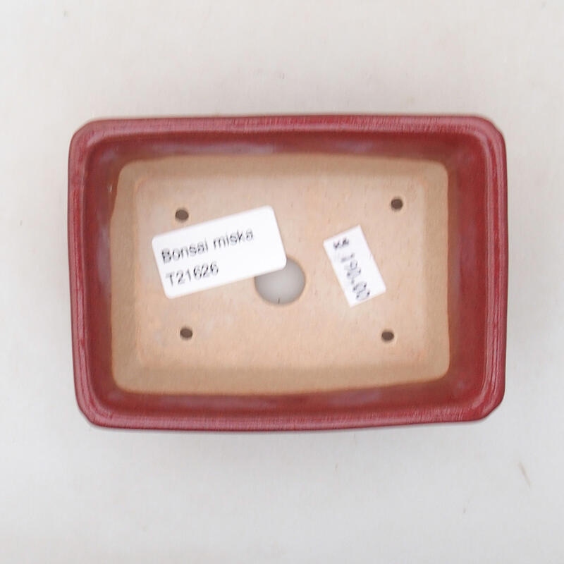 kerámia bonsai tál 11 x 7,5 x 4 cm, bordó színben