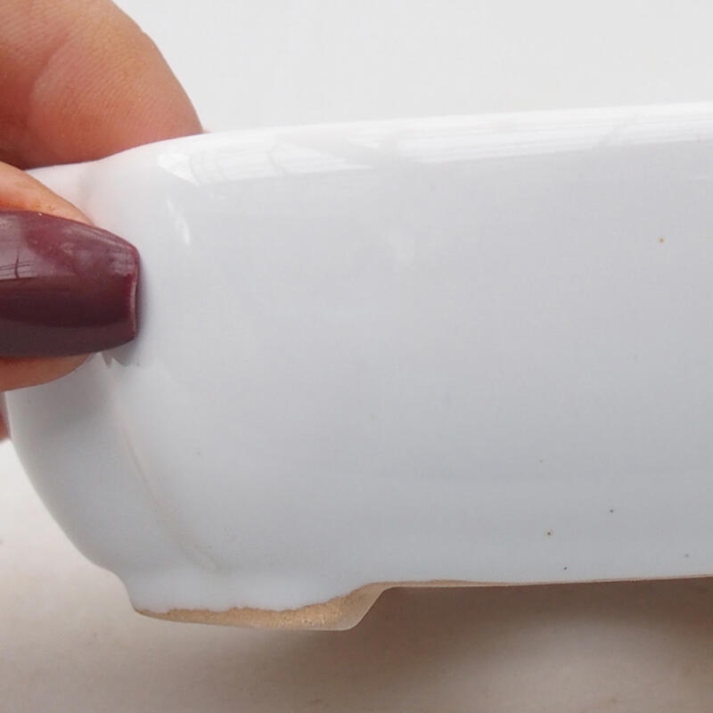 kerámia bonsai tál 11 x 8,5 x 3,5 cm, fehér