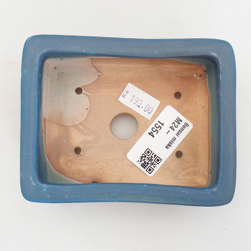 kerámia bonsai tál 11 x 8,5 x 3,5 cm, kék színben