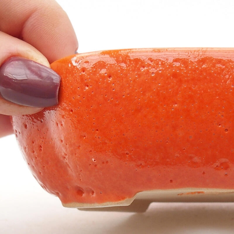 kerámia bonsai tál 11 x 8,5 x 3,5 cm, narancssárga