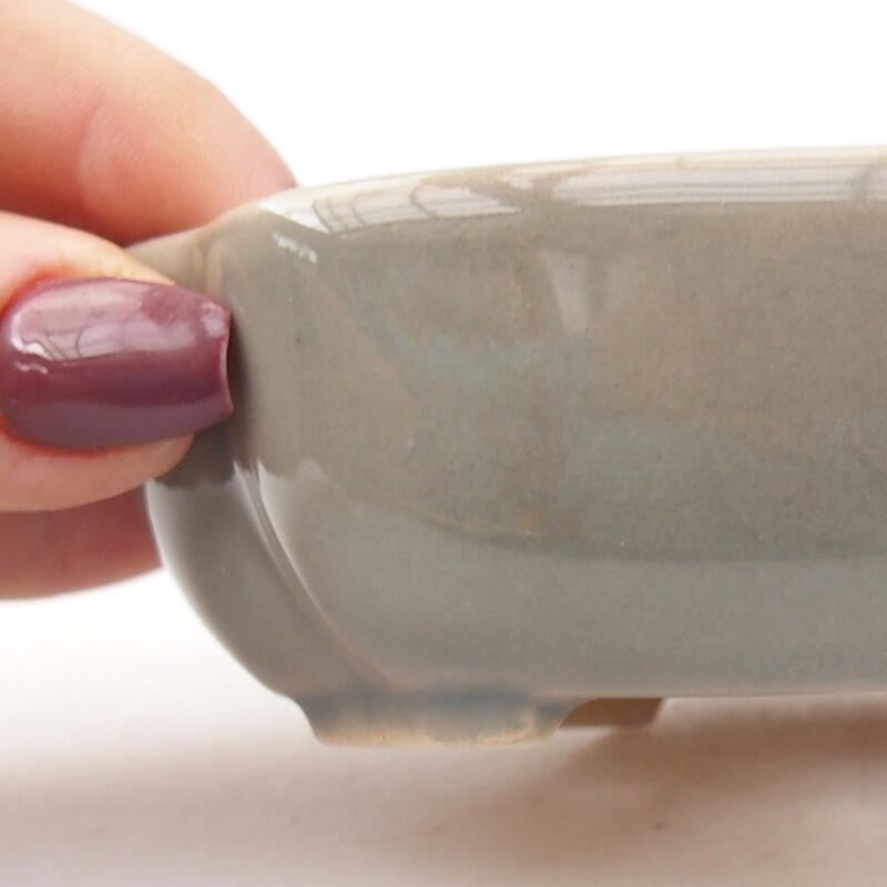 kerámia bonsai tál 11 x 8,5 x 3,5 cm, szürke