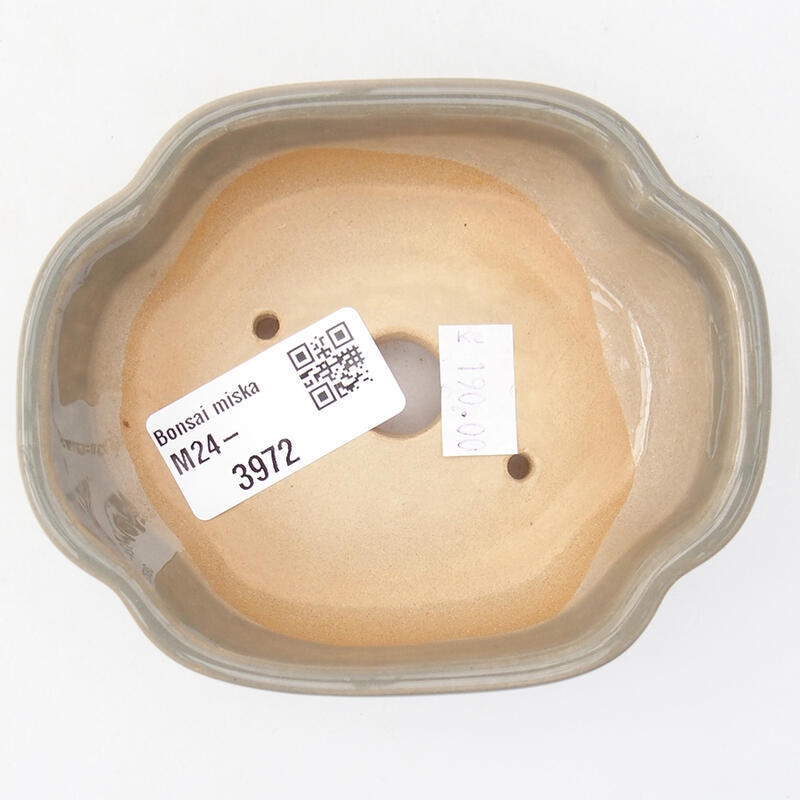 kerámia bonsai tál 11 x 8,5 x 3,5 cm, szürke