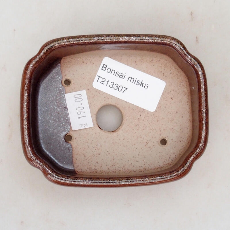 kerámia bonsai tál 11 x 8,5 x 4 cm, barna
