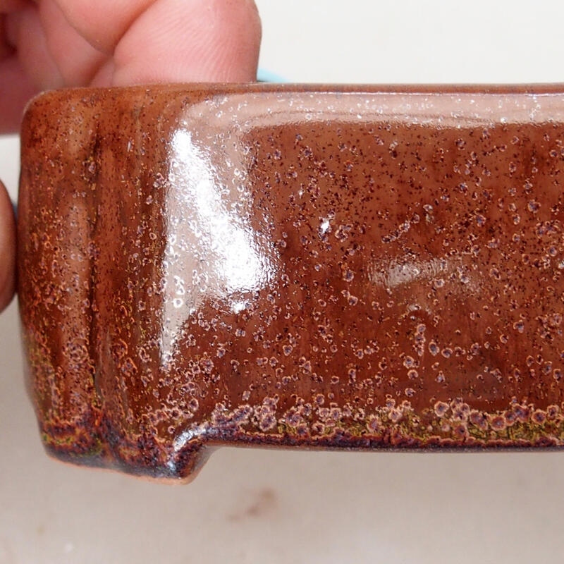 kerámia bonsai tál 11 x 8,5 x 4 cm, barna