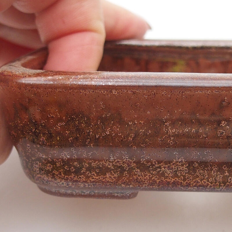 kerámia bonsai tál 11 x 8 x 3 cm, barna