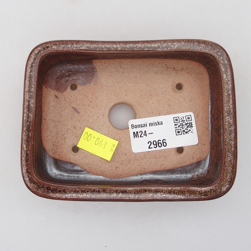 kerámia bonsai tál 11 x 8 x 3 cm, barna