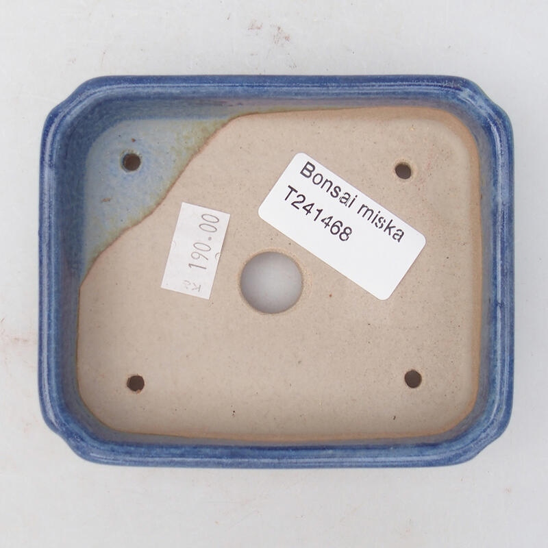 kerámia bonsai tál 11 x 9,5 x 3 cm, kék színben
