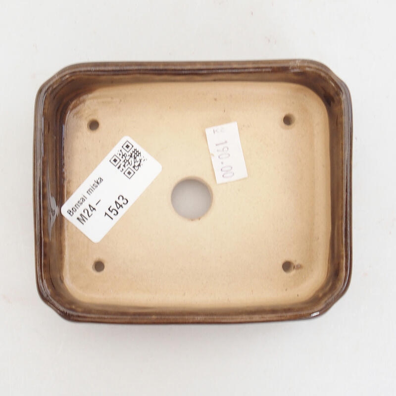 kerámia bonsai tál 11 x 9 x 3,5 cm, barna