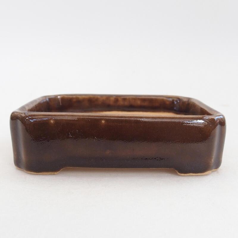kerámia bonsai tál 11 x 9 x 3,5 cm, barna