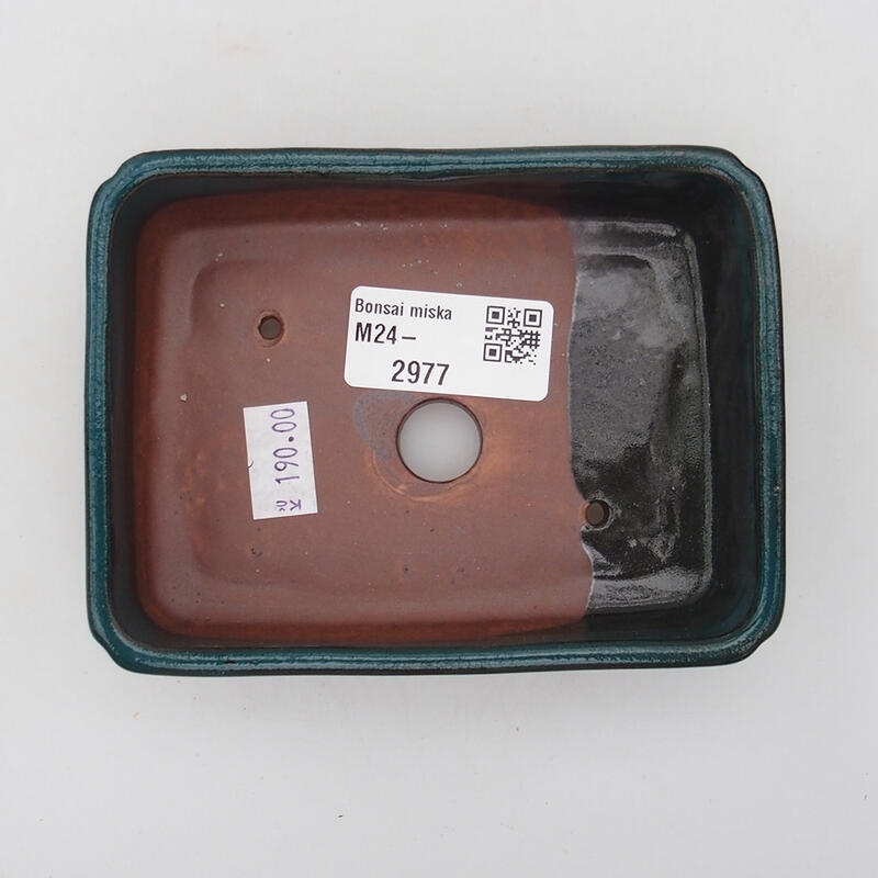 kerámia bonsai tál 11 x 9 x 3 cm, zöld