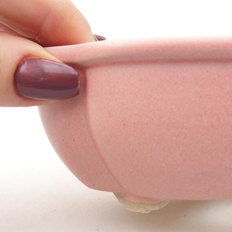 Kerámia bonsai tál 12,5 x 10,5 x 4,5 cm, rózsaszínű