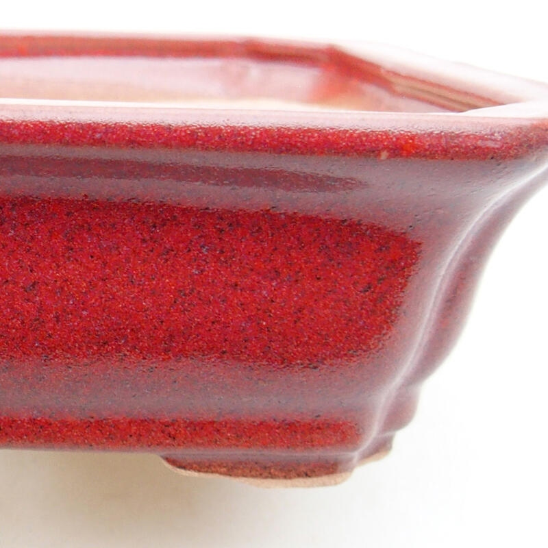 kerámia bonsai tál 12,5 x 10 x 4 cm, bordó színben