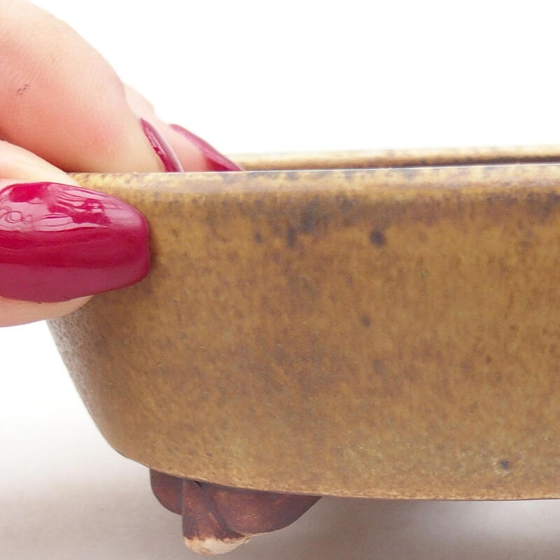 kerámia bonsai tál 12,5 x 10 x 4 cm, zöld