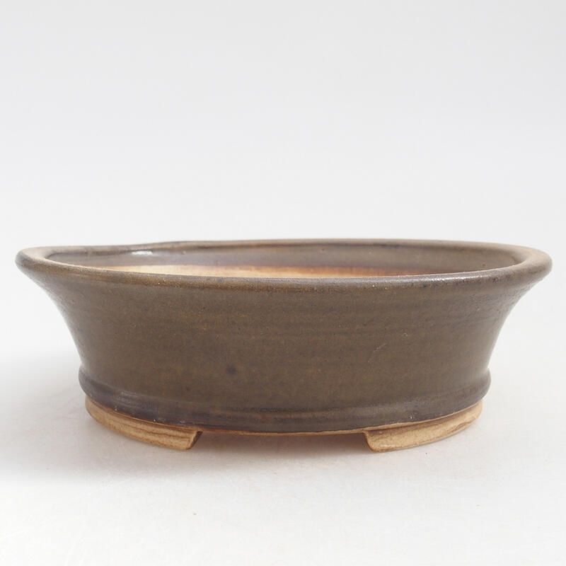 kerámia bonsai tál 12,5 x 11,5 x 4 cm, barna