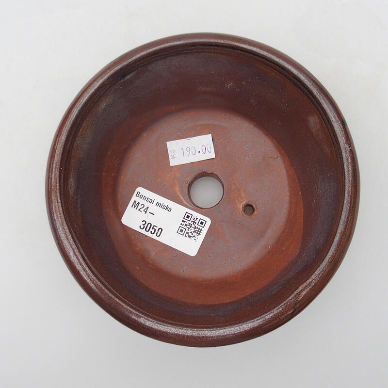 kerámia bonsai tál 12,5 x 12,5 x 3,5 cm, barna-fekete színben
