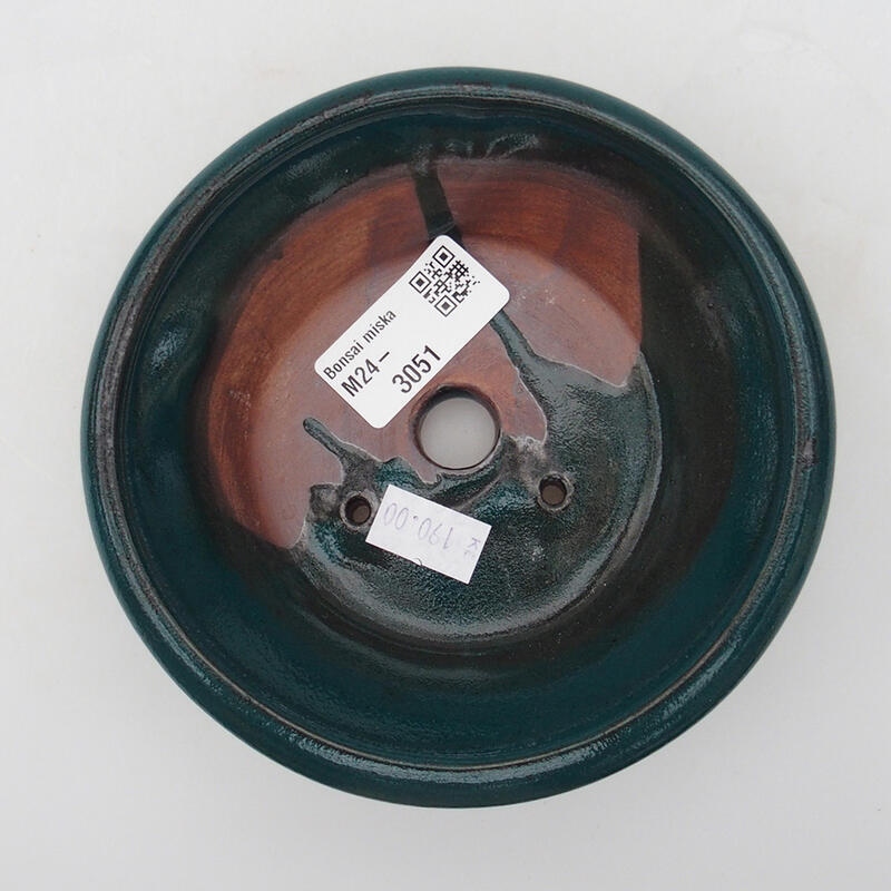 Bonsai kerámia tál 12,5 x 12,5 x 3,5 cm, zöld