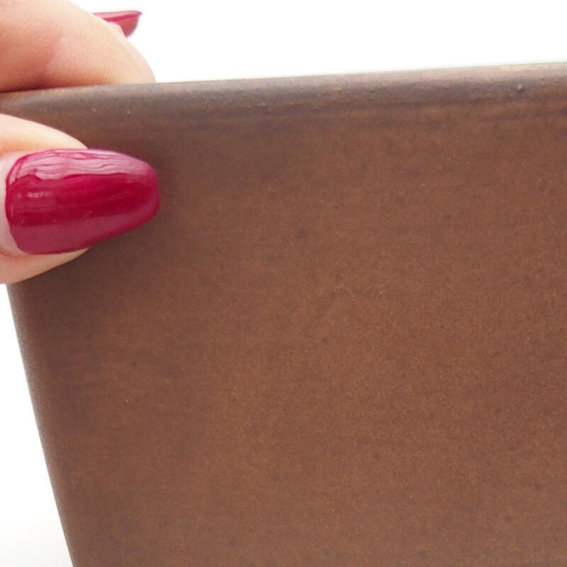 kerámia bonsai tál 12,5 x 12,5 x 8 cm, barna