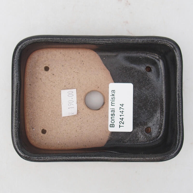 kerámia bonsai tál 12,5 x 9,5 x 3 cm, szürke