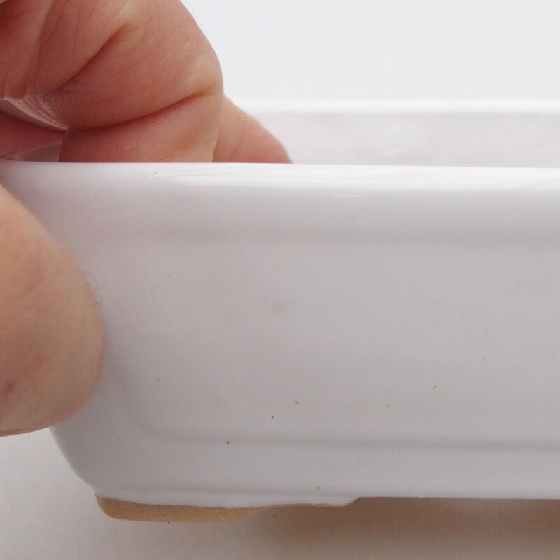 Kerámia bonsai tál 12,5 x 9,5 x 4,5 cm, fehér színben