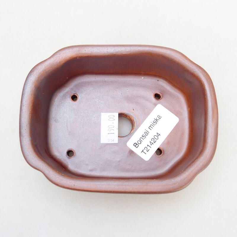 kerámia bonsai tál 12,5 x 9,5 x 4,5 cm, barna