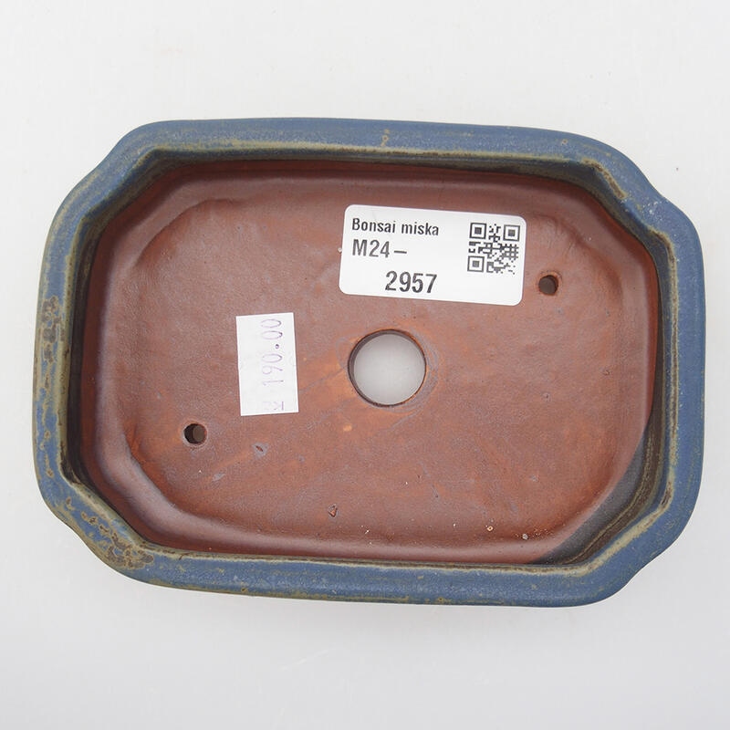 kerámia bonsai tál 12,5 x 9 x 2,5 cm, kék színben