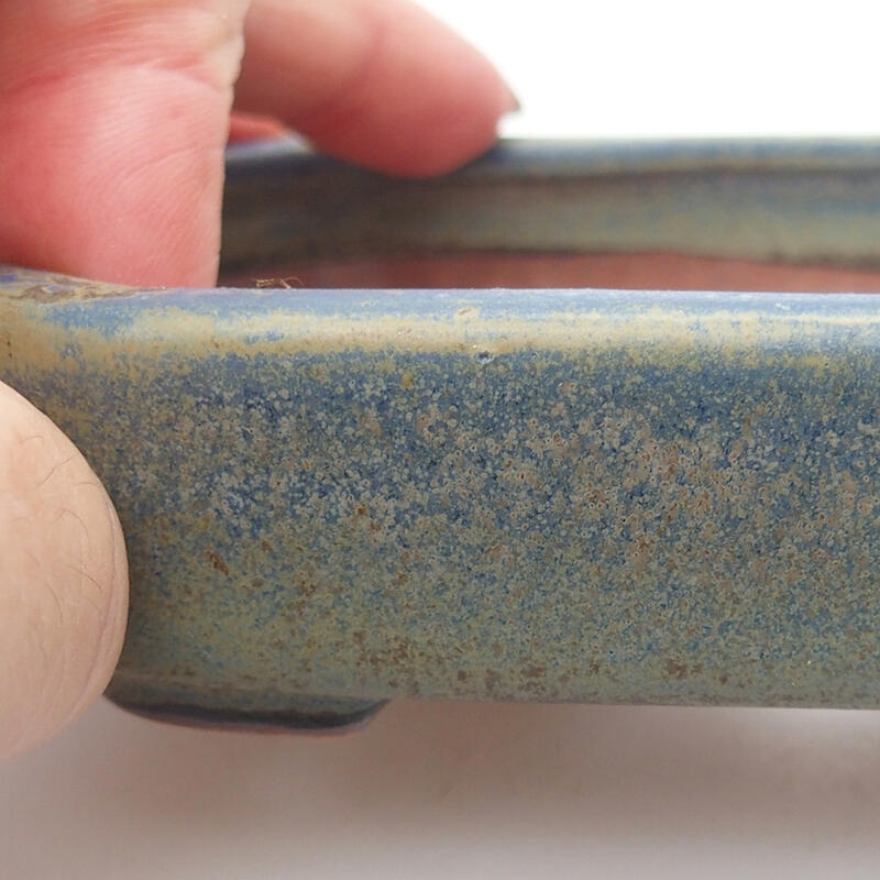 kerámia bonsai tál 12,5 x 9 x 2,5 cm, kék színben