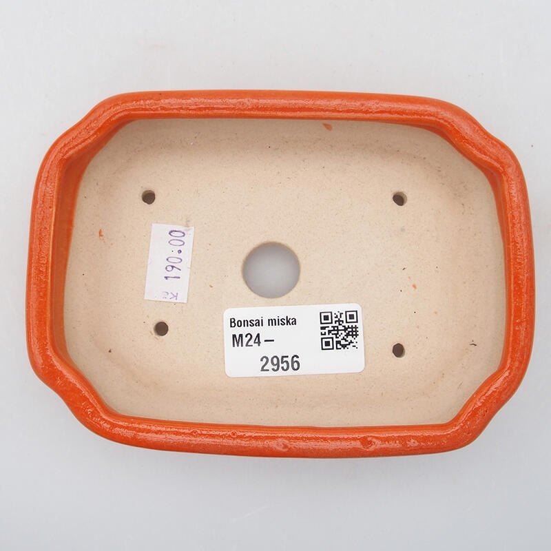 kerámia bonsai tál 12,5 x 9 x 2,5 cm, narancssárga