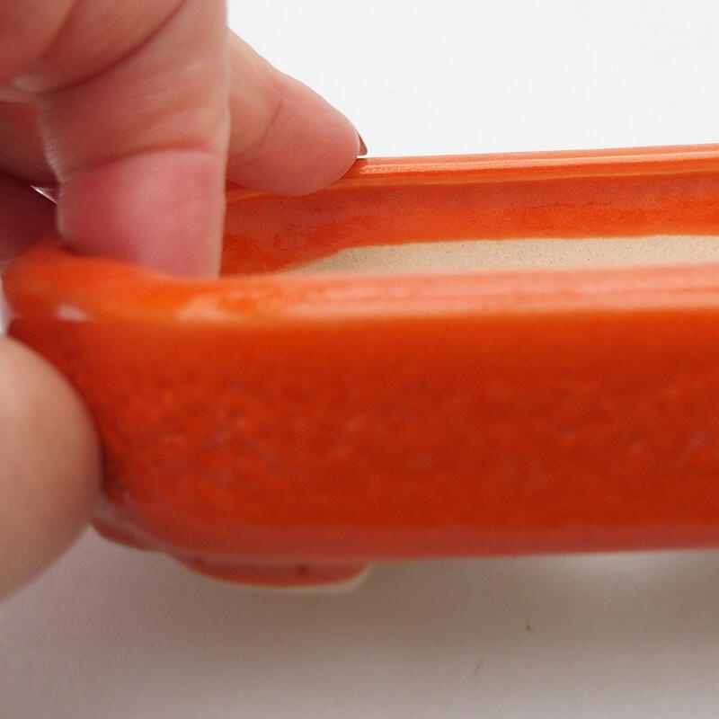 kerámia bonsai tál 12,5 x 9 x 2,5 cm, narancssárga